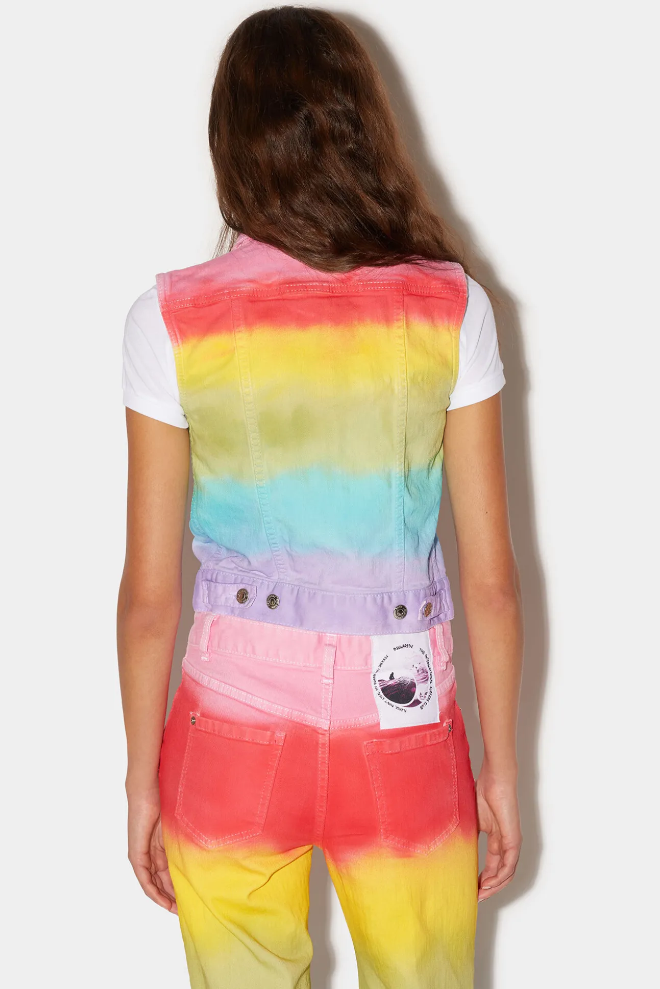 Rainbow Wash Denim Vest