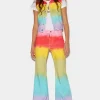 Rainbow Wash Super Flare Jeans