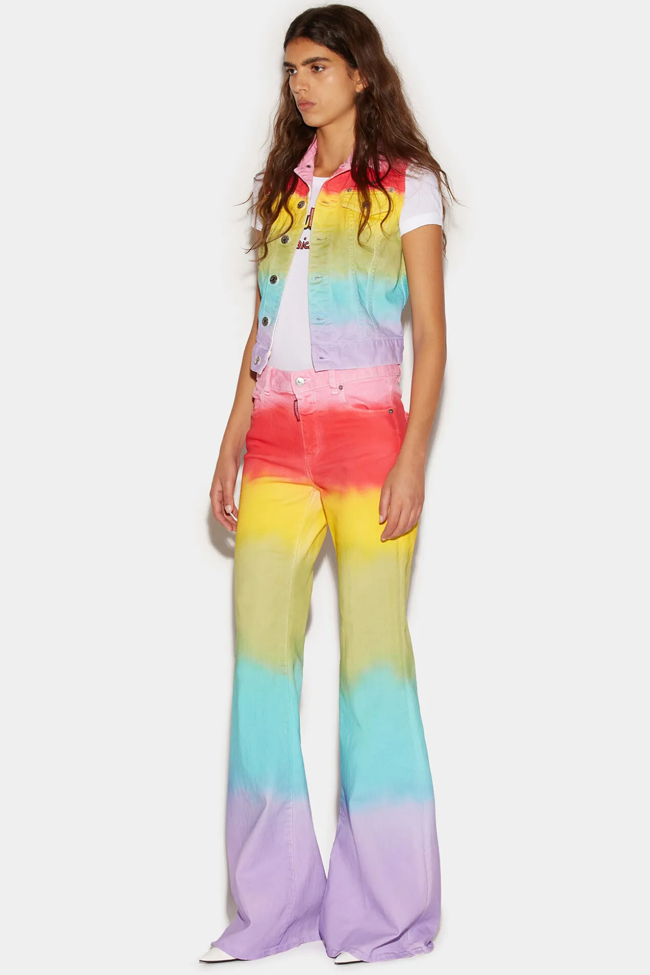 Rainbow Wash Super Flare Jeans