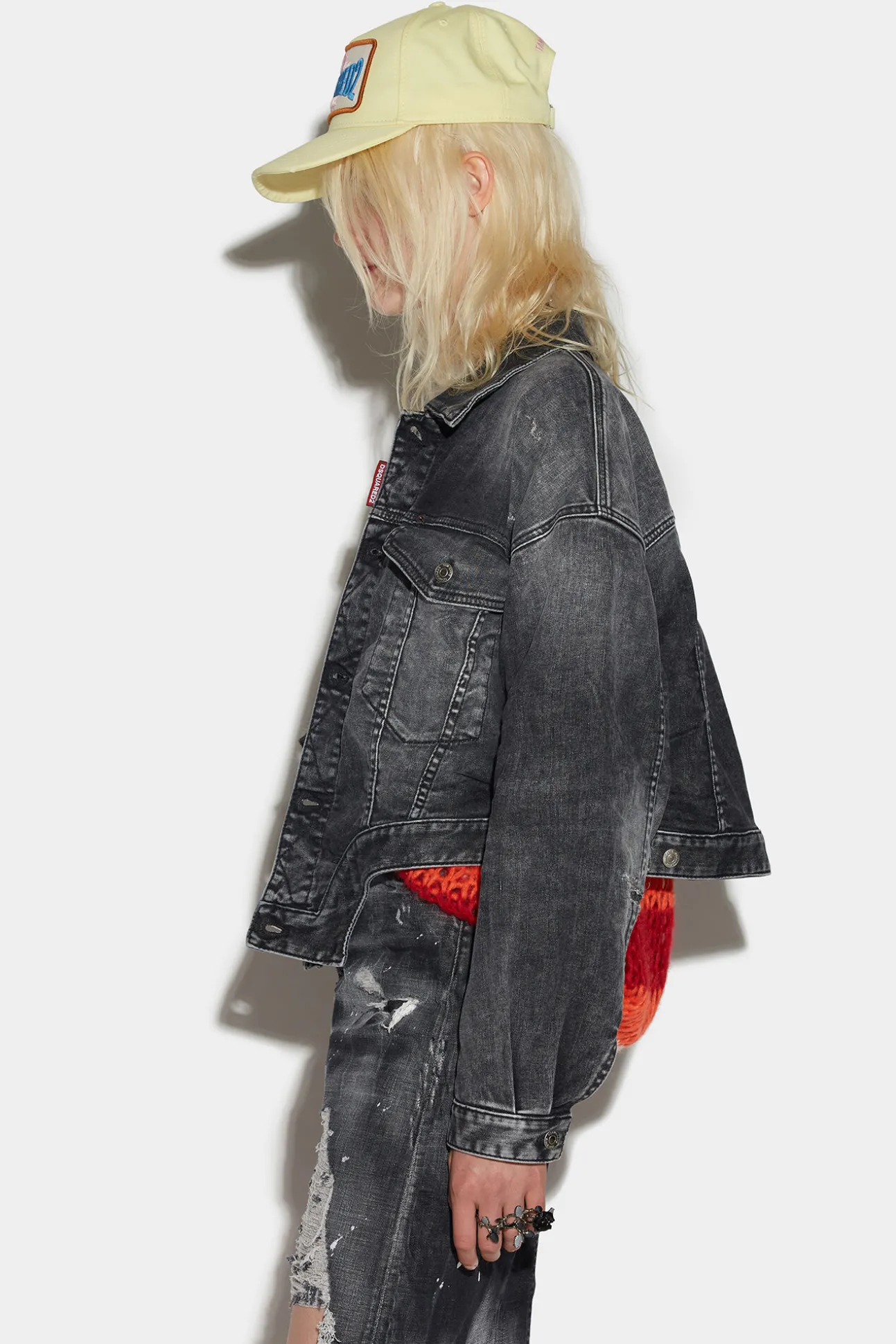 Rose Wash Raw Cut Jean Jacket