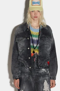 Rose Wash Raw Cut Jean Jacket