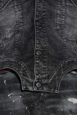 Rose Wash Raw Cut Jean Jacket