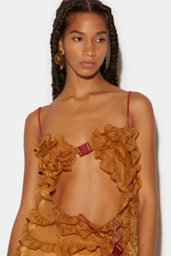 Ruffled Cut-Out Gown Dress