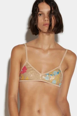 Sequins Tulle Bandeau Top