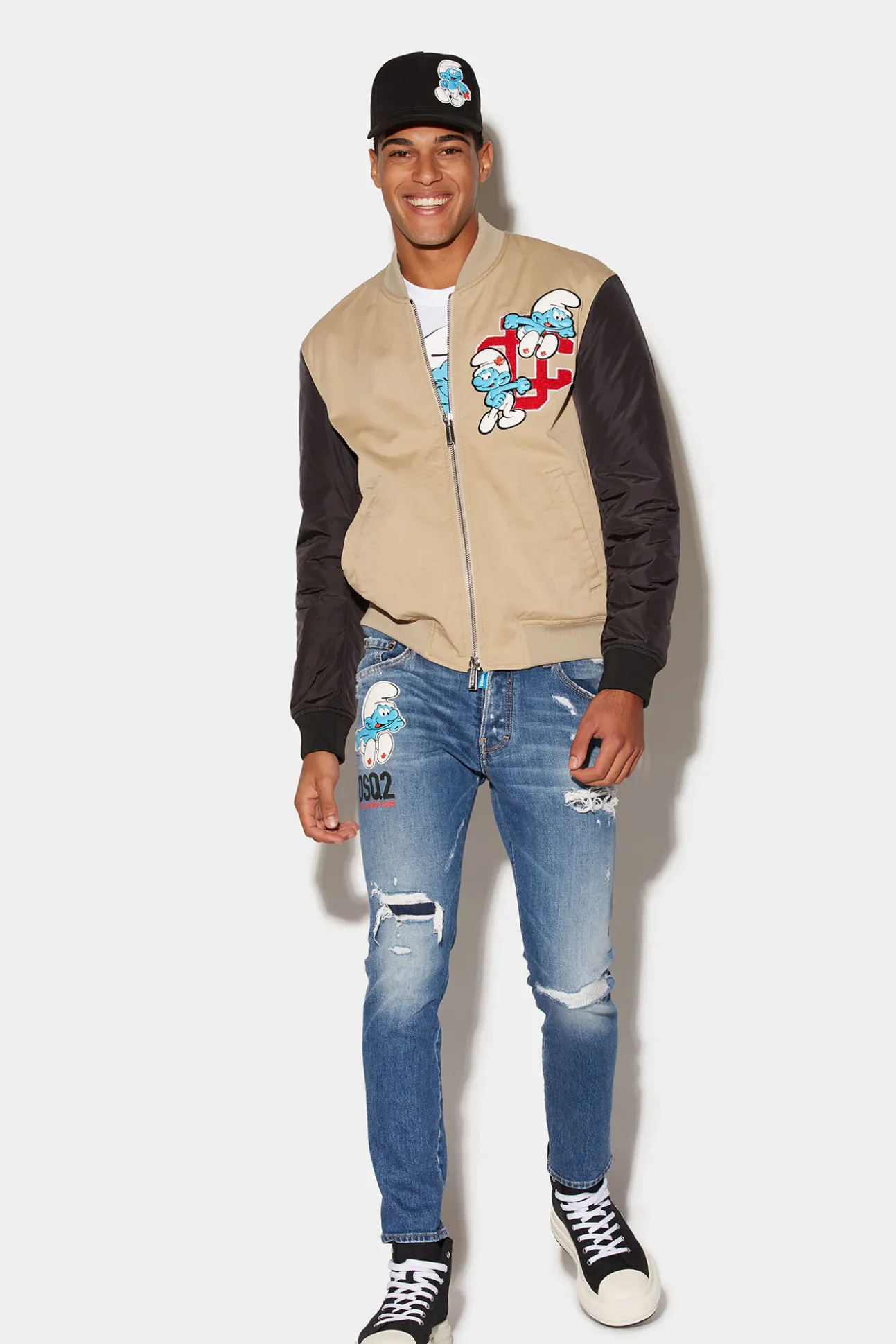 Smurfs Medium Ripped Wash Skater Jeans