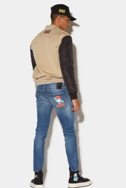 Smurfs Medium Ripped Wash Skater Jeans