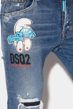 Smurfs Medium Ripped Wash Skater Jeans