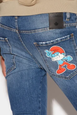 Smurfs Medium Ripped Wash Skater Jeans