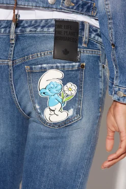 Smurfs Medium Ripped Wash Jennifer Jeans