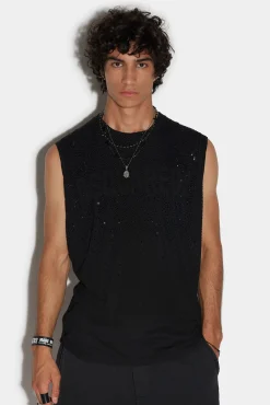 Sparkle Tank Over Cigarette T-Shirt