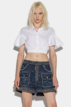 Waved Shortsleeves Mini Shirt