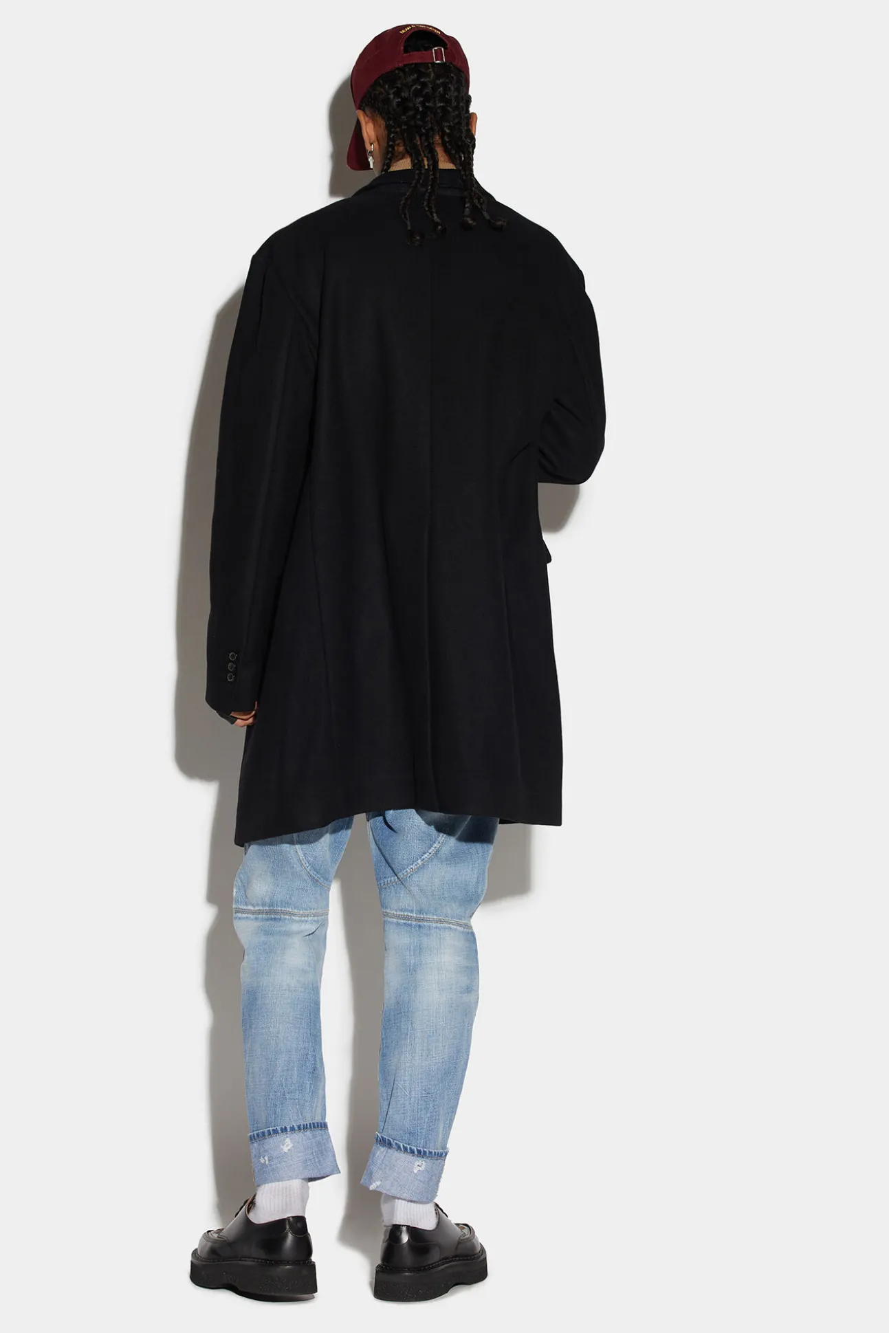 Zipped Banker Soft Shoulder Straight Coat