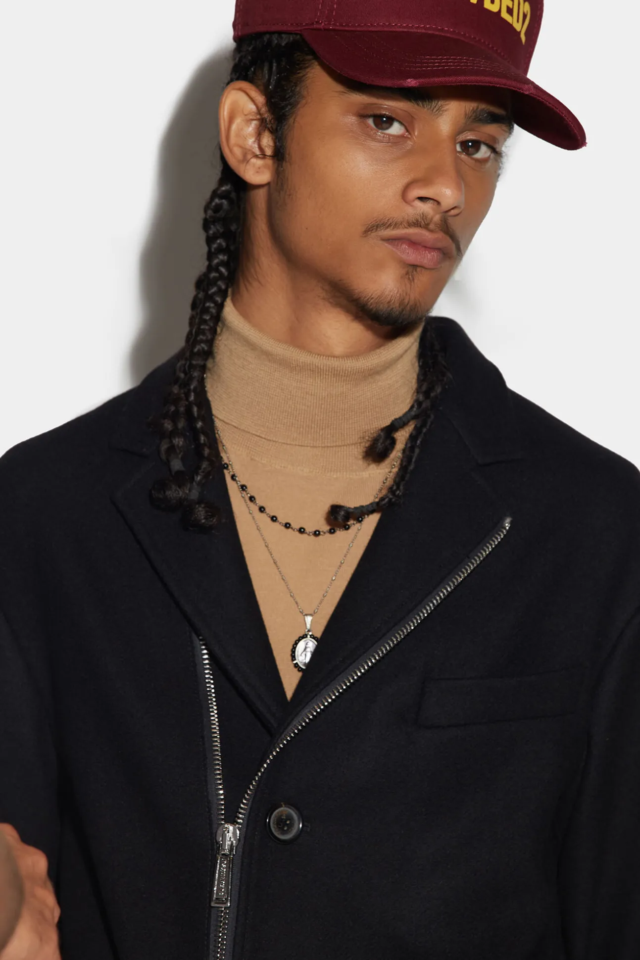 Zipped Banker Soft Shoulder Straight Coat